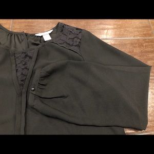 Christopher & Banks | Black Lace Cutout Blouse